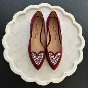 Women’s Penny Loves Kenny Burgundy Heart Detail Flats Size 7.5